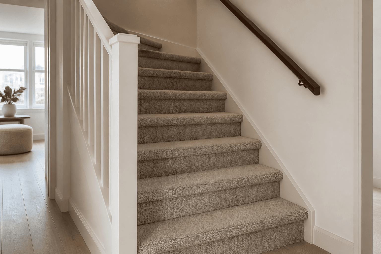 Trap na bekleding met warm tapijt